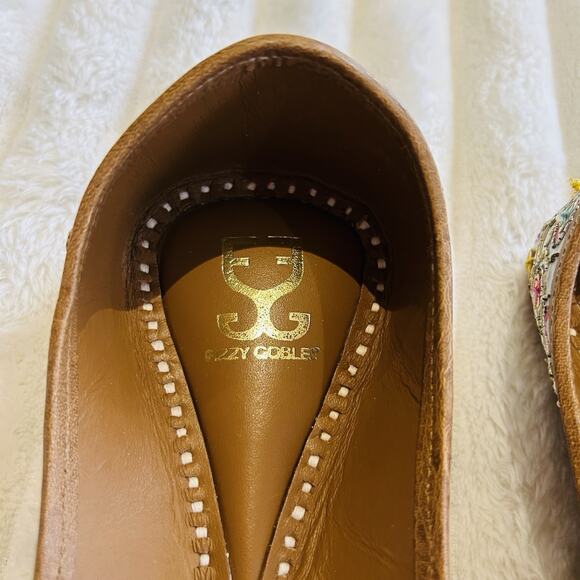 Indian Jutti Women Flat Pink Blue Gold Embroidered Khussa Beaded Fizzy Goblet - Picture 7 of 9